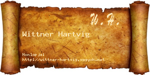 Wittner Hartvig névjegykártya